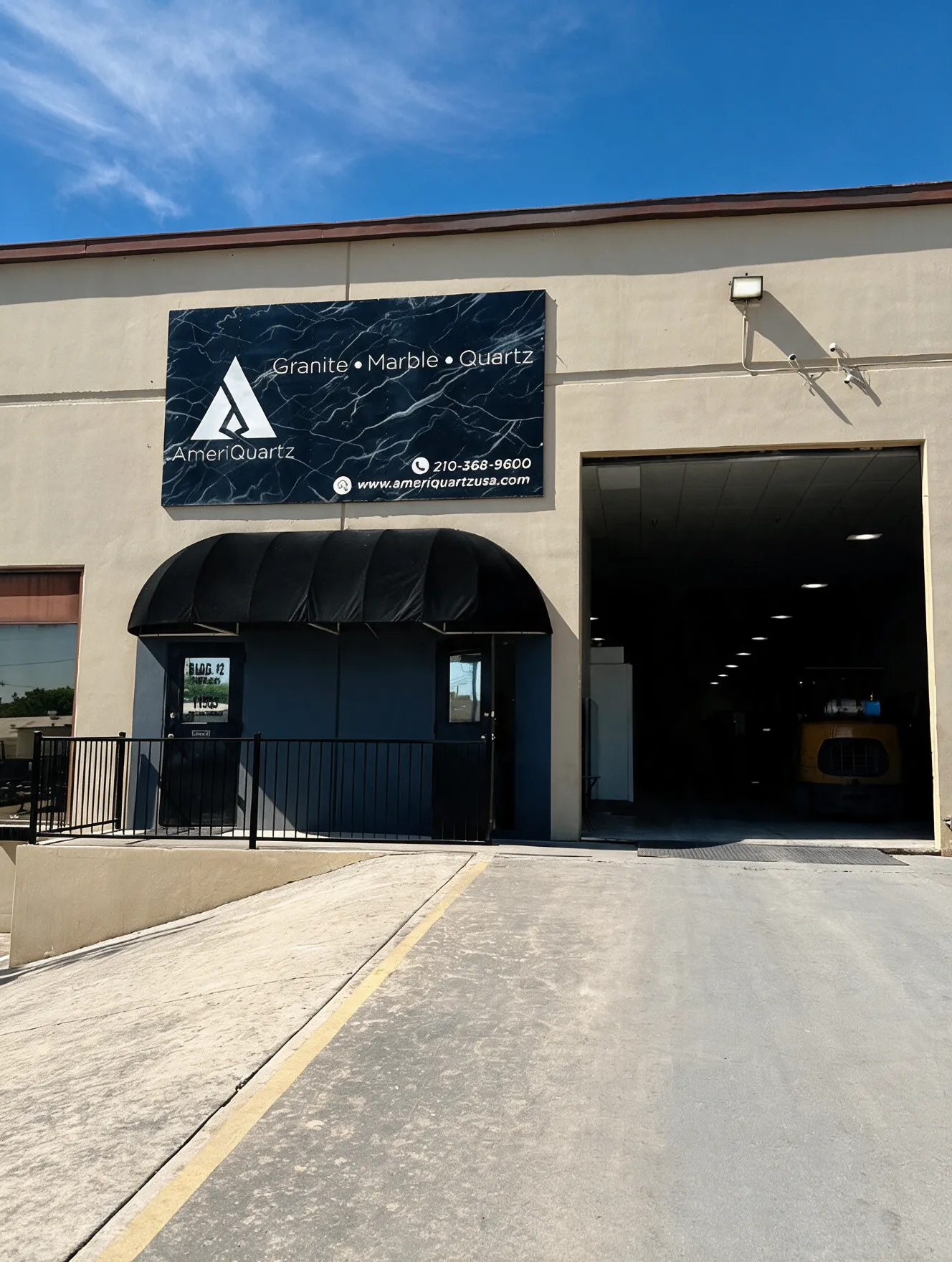 The AmeriQuartz warehouse entrance in San Antonio